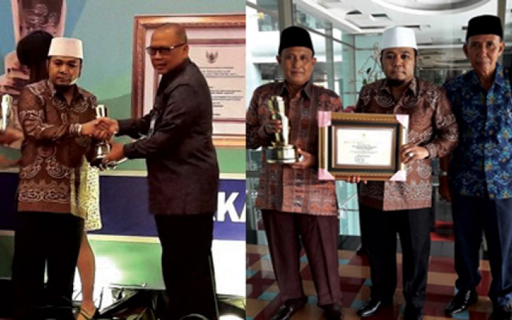 Walikota Bengkulu H. Helmi Hasan Selasa (31/01/2017) siang menerima penghargaan Wahana Tata Nugraha 2016 Kategori Lalu Lintas.