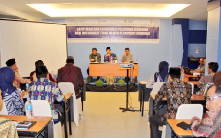 Rapat kerja dan konsolidasi pelayanan kesehatan bagi masyarakat tidak mampu.