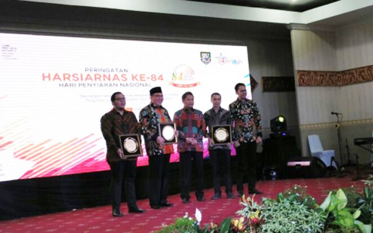 Malam puncak peringatan Hari Penyiaran Nasional (Harsiarnas) ke-84, Sabtu (01/04/2017) malam di Balai Raya Semarak Bengkulu.