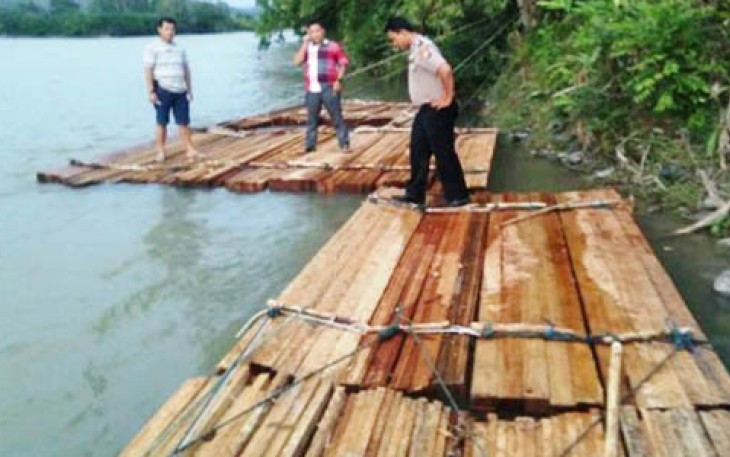Kayu Olahan diduga hasil illegal logging diamankan 