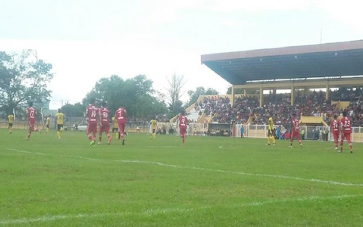 Pertandingan PS Bengkulu vs Persika Karawang di Stadion Semarak, Sawah Lebar Bengkulu, Jumat (05/05) petang.