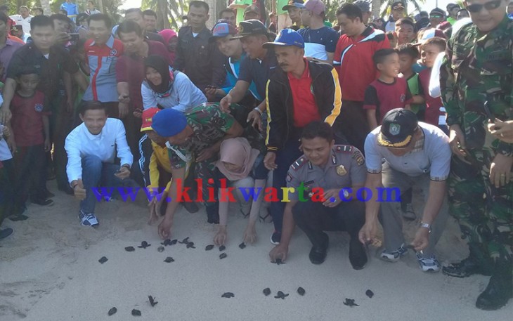 Bupati Kaur Gusril Fauzi saat melepas Tukik