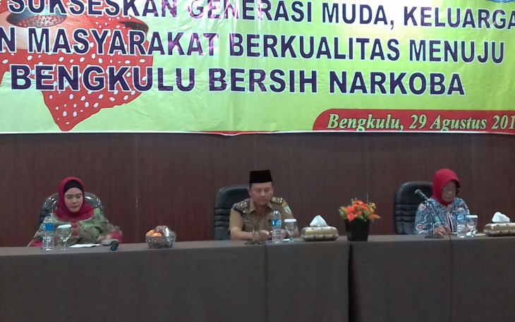 Seminar anti Narkoba, di hotel kawasan Pantai Panjang Kota Bengkulu, Selasa (29/8).