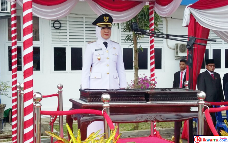 wawali Patriana Sosialinda saat menjadi Irup peringatan HUT RI ke-72.