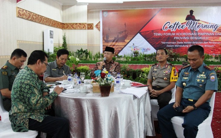 Plt Gubernur Bengkulu Rohidin Mersyah memimpin Coffe Morning Temu Forum Koordinasi Pimpinan Daerah.