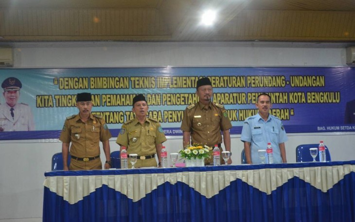 Sekretaris Daerah Buka Bimbingan Teknis Implementasi Perundang-undangan Bagi Organisasi Perangkat Daerah di lingkungan Pemerintah Kota Bengkulu