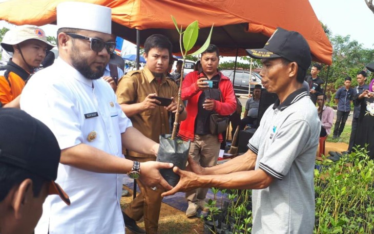 Penyerahan bibit mangrove secara simbolis