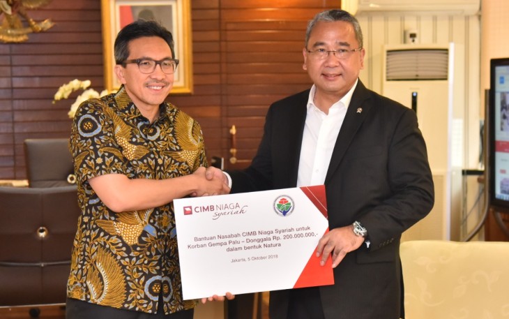 Kemendes PDTT terima bantuan dari PT Bank CIMB Niaga untuk pengungsi di Sulteng