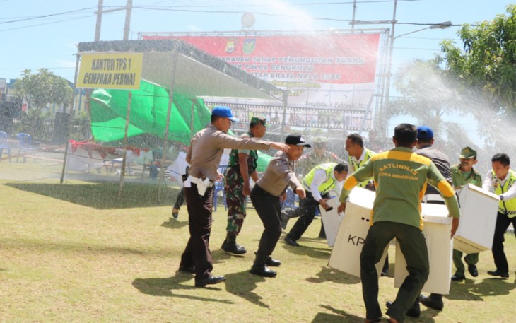 Simulasi Pengamanan Pemungutan Suara Pilleg dan Pilpres 2019