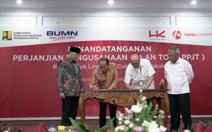 Gubernur Bengkulu Rohidin Mersyah Dan Menteri PUPR RI Basuki Hadimuljono Saksikan Penandatangan 