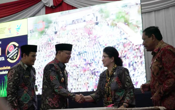 Menkes Nila saat menghadiri Rakerkesda di Bengkulu