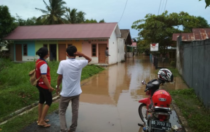 Salah satu titik lokasi yang terkena dampak banjir di Sawah Lebar Baru Kota Bengkulu