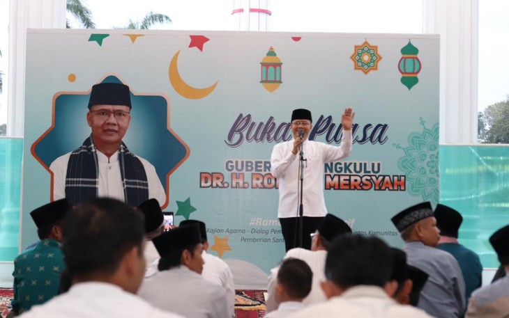 Gubernur Bengkulu Rohidin Mersyah saat memberikan sambutan