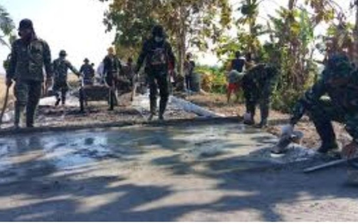 Pengecoran Jalan Oleh TMMD Selesai