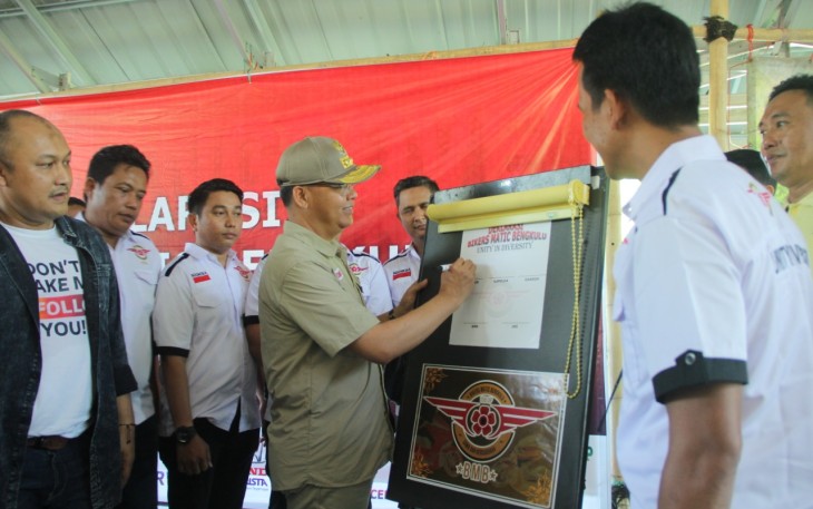Gubernur Bengkulu Rohidin Mersyah Hadir Dalam Acara Deklarasi Bikers Matic Bengkulu