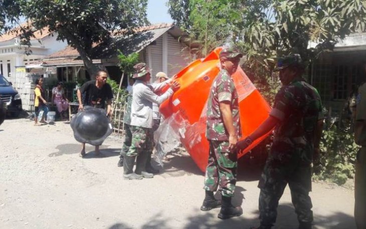 Tandon Air Bagi Desa Jatimulya diberikan Dansatgas TMMD Tegal