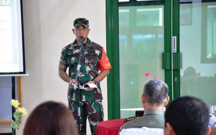 Dansatgas saat menyampaikan penjelasan terkait TMMD Tegal