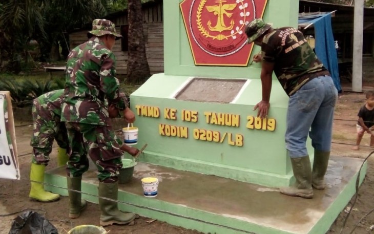 Tugu Prasati TMMD Ke-105 Sydah Mencapai mencapai 80 %