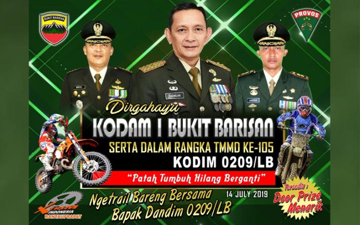 Kodim 0209/LB Akan Gelar 'Ngetrail' Bareng Menyemarakkan TMMD Dan HUT Kodam I/BB