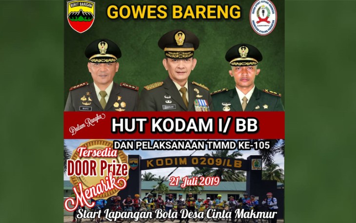 Meriahkan Gowes Bareng Kodim 0209/LB