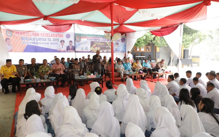 Dishub Asahan Sampaikan 3 Landasan Penyuluhan Keselamatan Berkendara Kepada Pelajar di Yaspenda