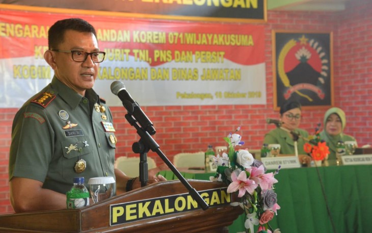 Danrem 071/Wijayakusuma : Awasi dan Kontrol Aktifitas Anggota Keluarga Kita.