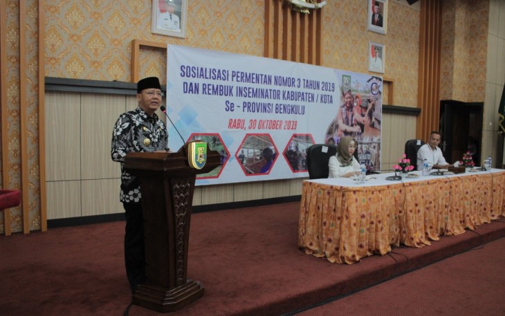 Gubernur Bengkulu Rohidin Mersyah Dalam Acara Sosialisasi 