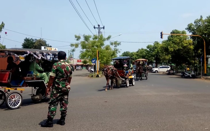 Sebelas Anggota TNI AD di Arak Gunakan Andong