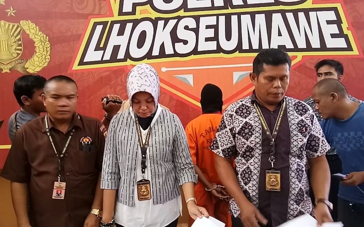 Polres Lhokseumawe saat gelar konferensi pers