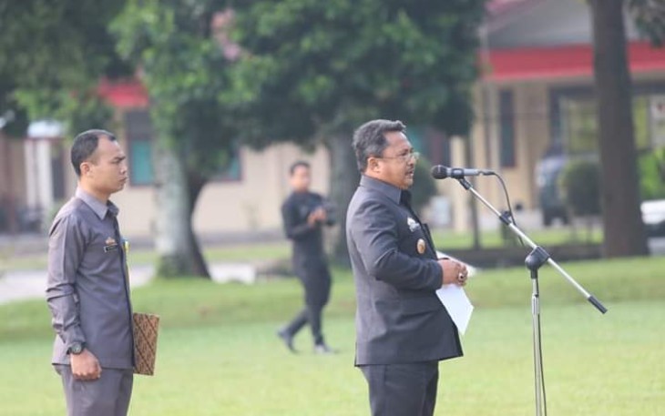 Sekretaris Daerah Lampung Barat Akmal Abdul Nasir Jadi Inspektur Upacara Peringatan Hari Anti Korupsi 2019
