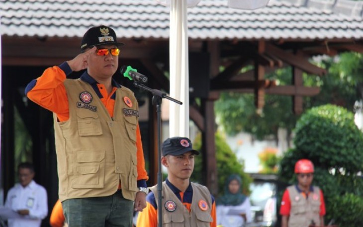 Wakil Walikota Tegal M. Jumadi saat pimpin apel siaga darurat bencana