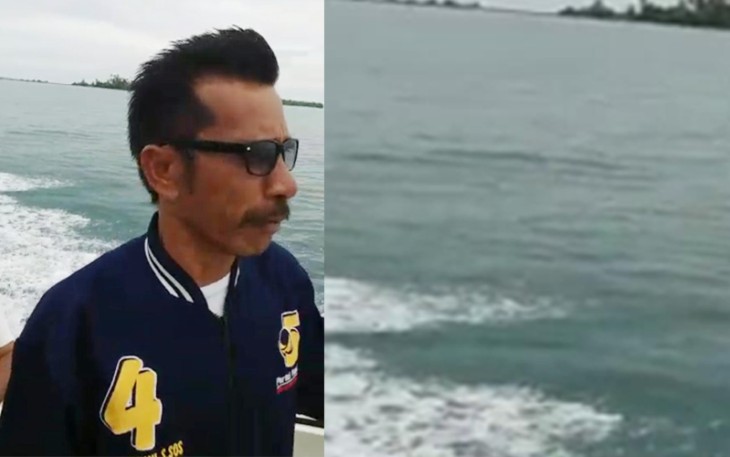 Panglima Laot Pulau Balai Aceh Singkil bersama tim lainnya saat berupaya mencari korban.