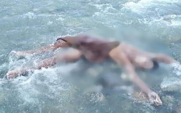 Korban saat ditemukan di Air Padang Guci