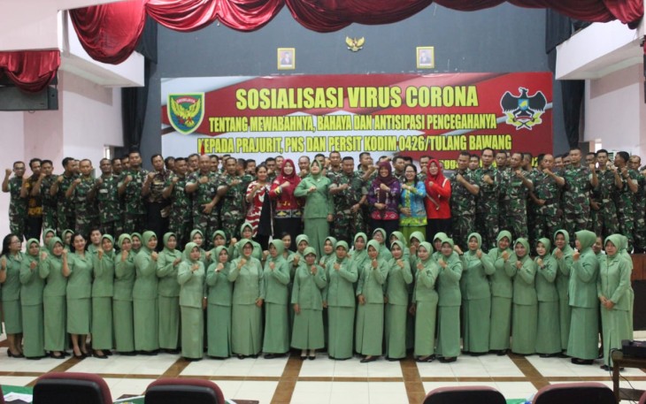 Dinas Kesehatan Tuba Beri Penyuluhan Tentang Virus Corona Kepada Anggota PNS & Persit KCK Kodim 0426/Tuba