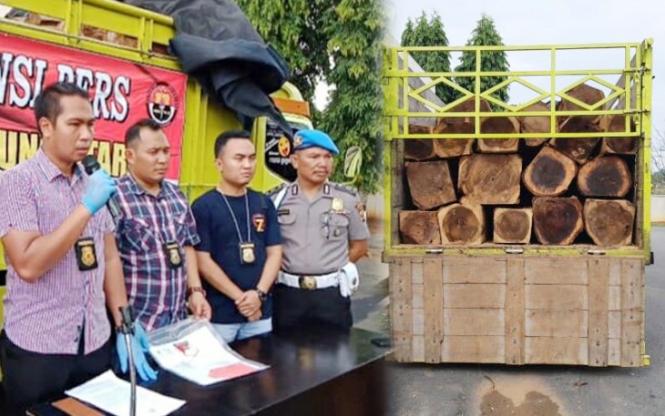 Polres Lampung Utara saat ekspos barang bukti