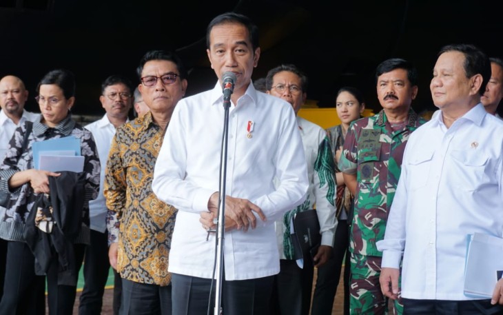 Presiden Jokowi saat berpidato