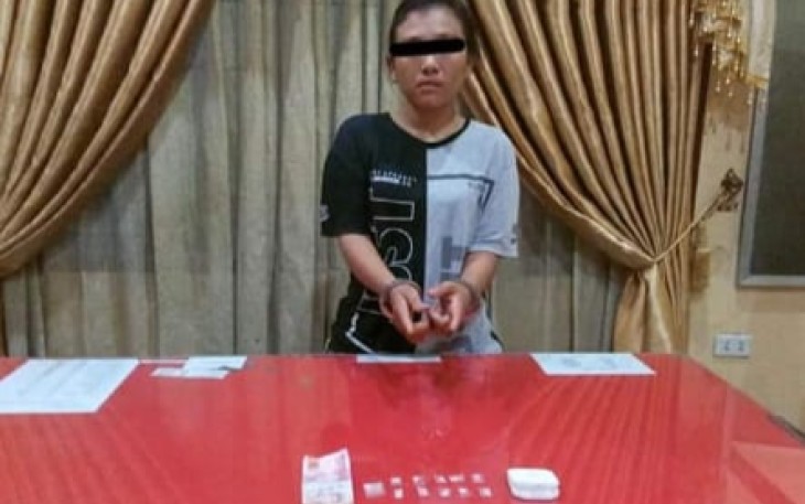 Pelaku dan barang bukti saat diamankan
