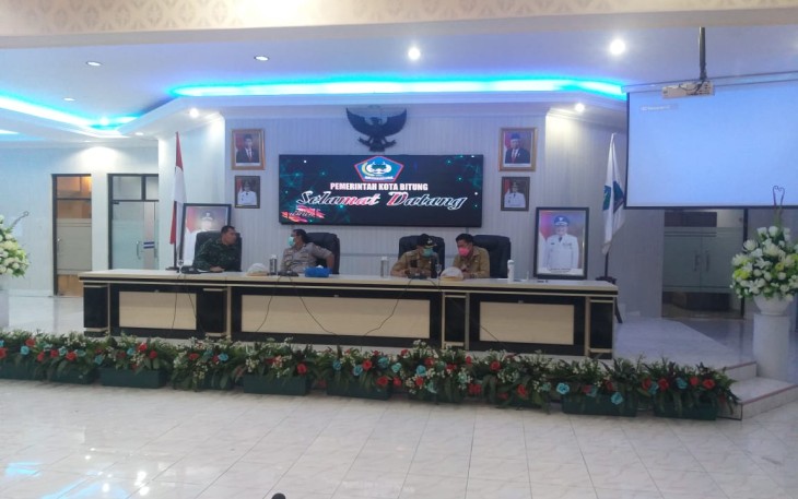 Kapolres Bitung dan Dandim 1310 Bitung Hadiri Rapat Pembahasan Penanggulangan Covid-19 Bersama Pemkot
