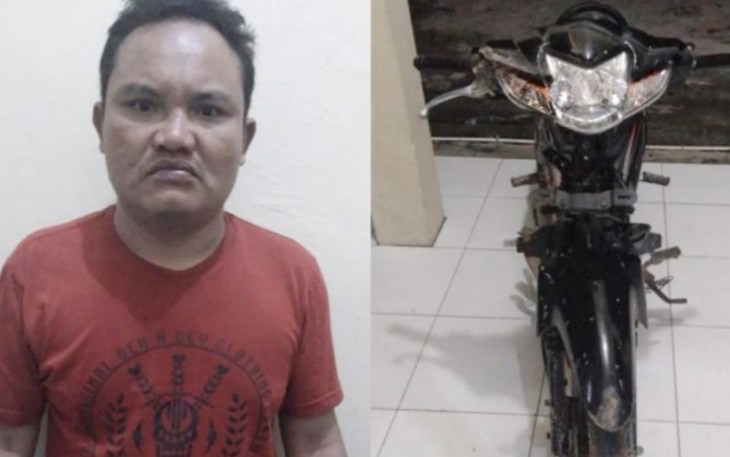 Tersangka Fery Andrian (33) warga Desa Ulak Buntar beserta barang bukti Diamankan
