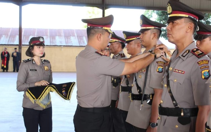 Kapolres laksanakan Sertijab Tiga Perwira Menengah dan Kenaikan Pangkat Setingkat
