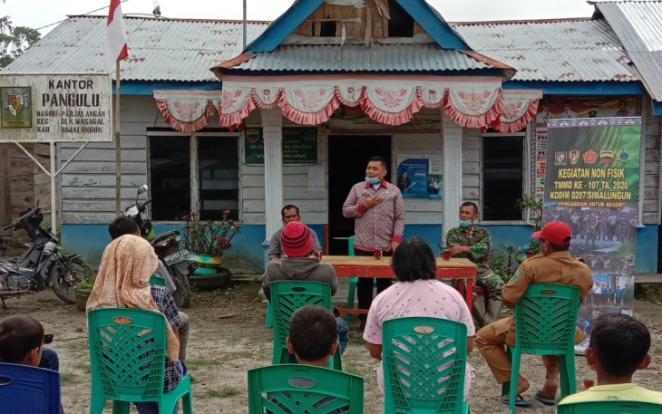 Satgas TMMD Kodim 0207/SmL Berikan Penyuluhan Bela Negara kepada Warga
