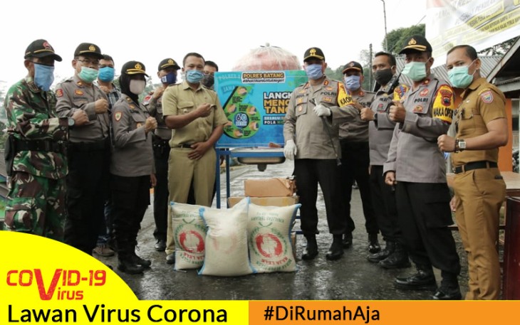 Kampung Siaga Covid-19 Desa Pacet Terima Bantuan Masker dan Beras Dari Kapolres Batang