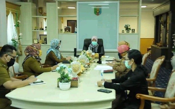 Wakil Gubernur Lampung Chusnunia Chalim Pimpin Rakor Dengan Tim Pelaksana Smart Village Provinsi Lampung Tahun 2020