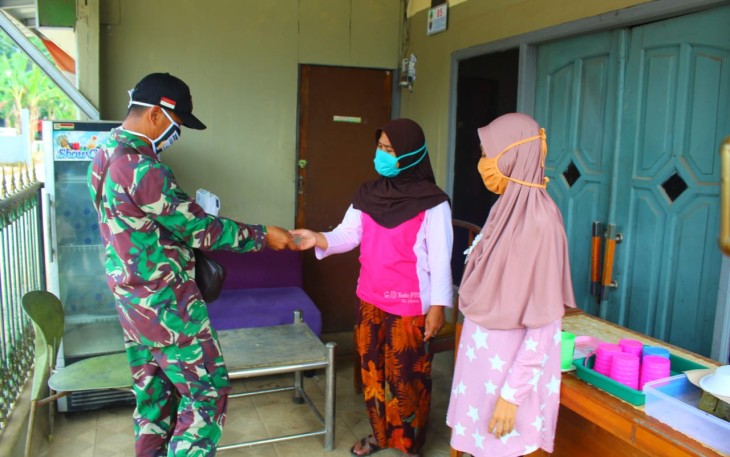  Satgas TMMD 107 Kodim 0508/Depok Terus Sosialisasikan Pencegahan Covid-19
