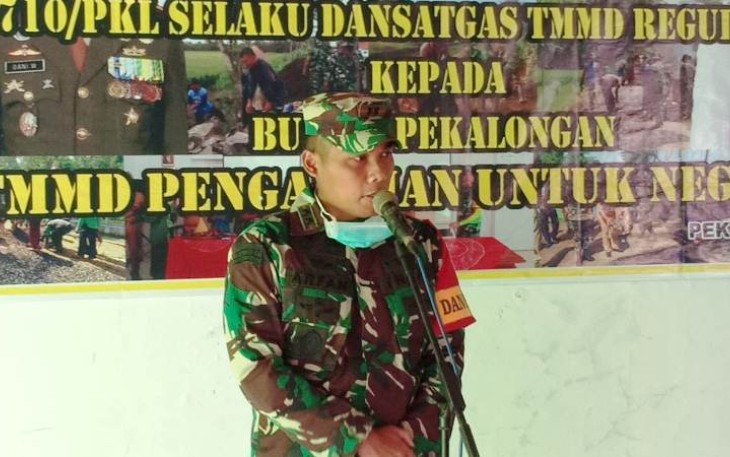 Inilah Penyampaian Mantan Dansatgas TMMD Reguler Pekalongan di Acara Penutupan Pembangunan