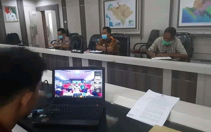 Sekda Lambar Vidcon dengan Sekjen Kemendagri