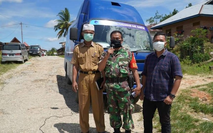 Diskominfo Kampar sosialisasi cegah penyebaran Covid-19 di Kecamatan Kampar Kiri