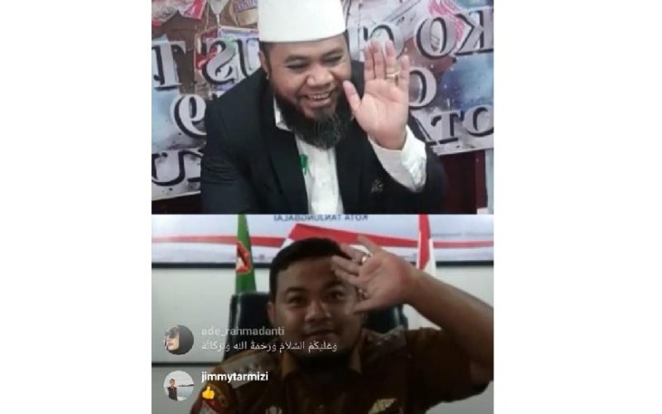 Wali Kota Bengkulu Helmi Hasan dan Wali Kota Tanjung Balai Saat Melakukan Live di Media Sosial Instagram 