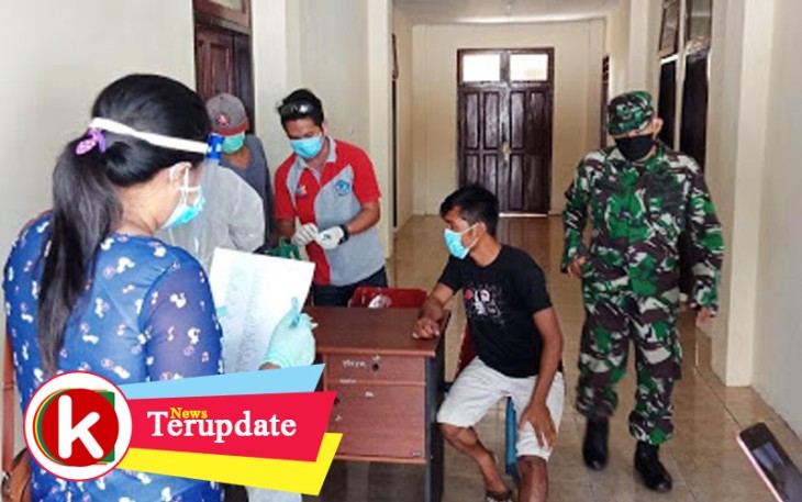 Personel Koramil 1310-01/Bitung Pantau Perkembangan ODP di Rumah Singgah KKP Pelabuhan Bitung