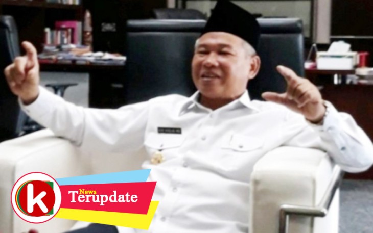Bupati OKU Timur HM Kholid Mawardi S.Sos MSi saat ditemui Klikwarta.com pada Jum'at (15/05/2020)